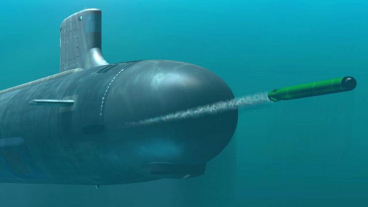 submarine launching a torpedo